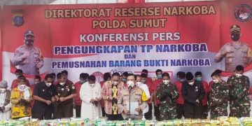 Polda Sumut Musnahkan Seberat 210 Kg Narkoba Hasil Pengungkapan Sejak Desember 2020 Sampai FEbruari 2021