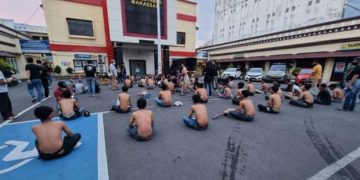 Razia, Polisi Jaring Ratusan Preman di Kota Makassar