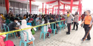 Berlangsung Tertib, Vaksinasi Massal Sinergitas TNI-Polri di Hotel Yello telah Vaksinasi 6.947 orang