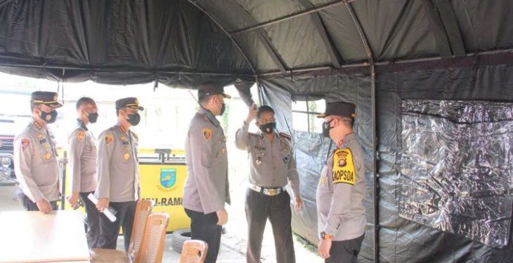 Kapolda Jambi Pantau Pos Penyekatan PPKM Level IV di Kota Jambi