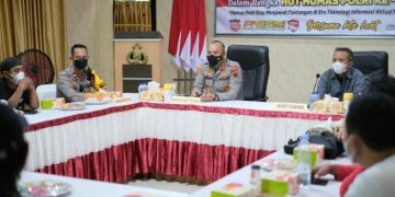 Kapolres Tegal AKBP Arie Silaturahim dengan Media. Jawab Tantangan Era Teknologi Informasi