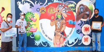 Seniman Kotim Jadi Juara Pertama Bhayangkara Mural Festival 2021