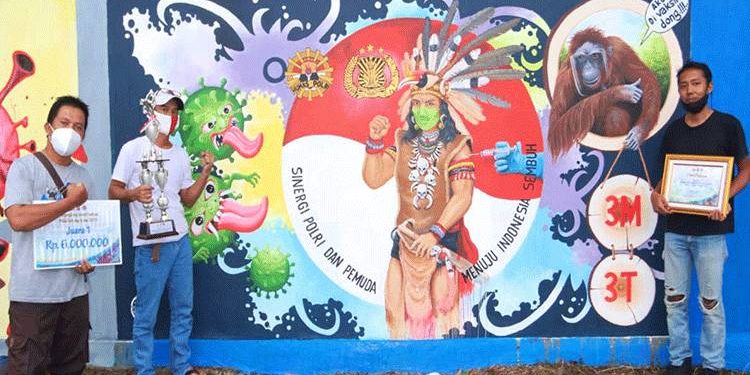 Seniman Kotim Jadi Juara Pertama Bhayangkara Mural Festival 2021