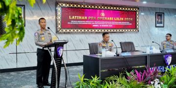 Kakorlantas Polri Irjen Pol Aan Suhanan secara resmi membuka Latihan Pra Operasi Lilin 2024 pada Rabu (18/12/2024).